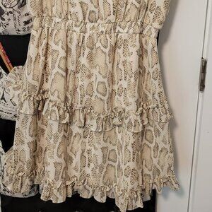 the impeccable pig snake printed ruffle dress